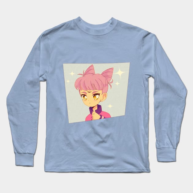 90s anime art style Long Sleeve T-Shirt by kuroneko777